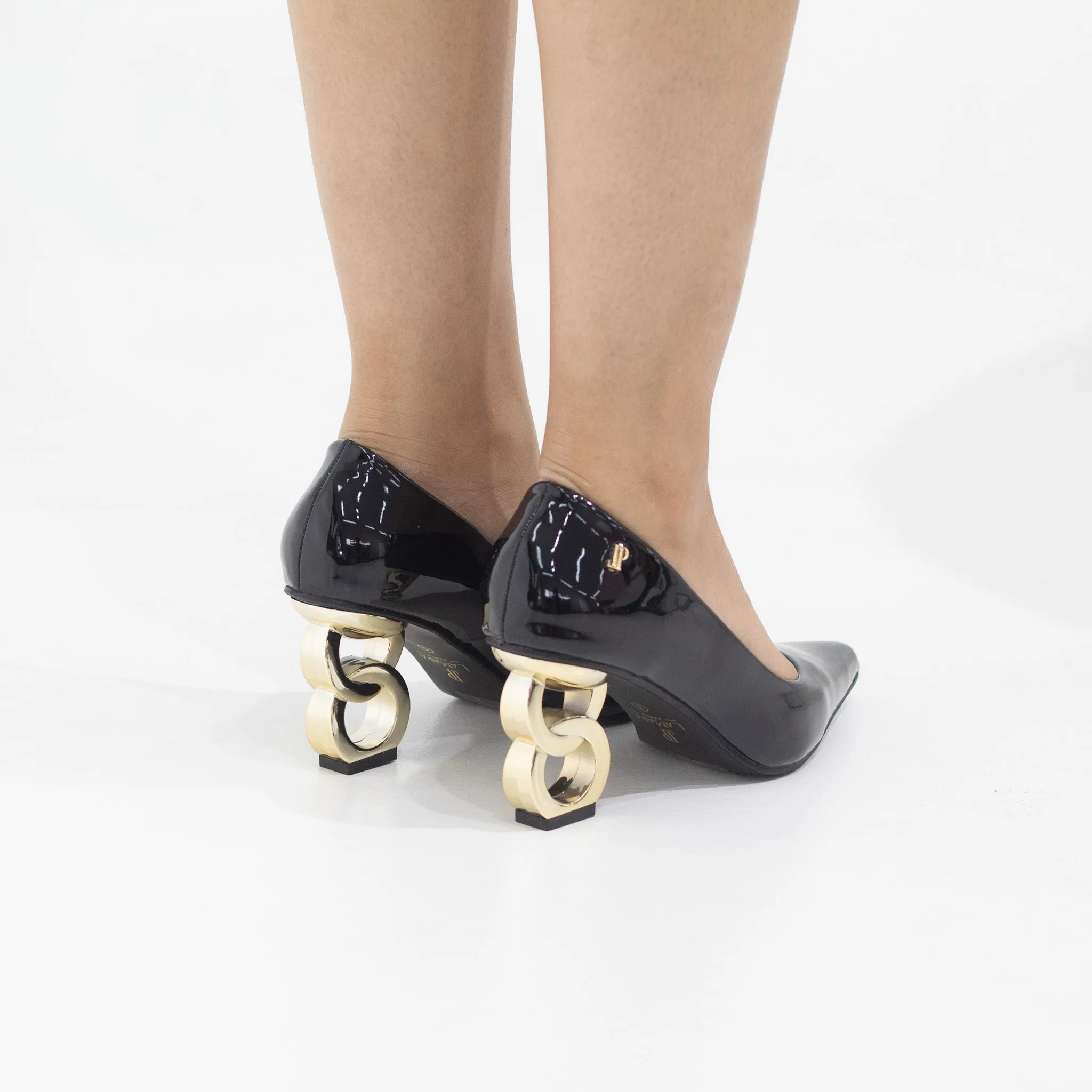 Advika pointy court on 7.5cm special 2 circle heel black