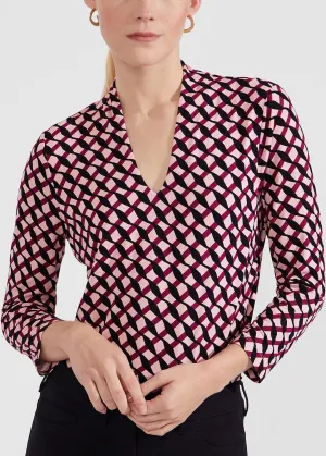 Aimee Printed Top 0124/2278/3669l00 Geo-Bramble