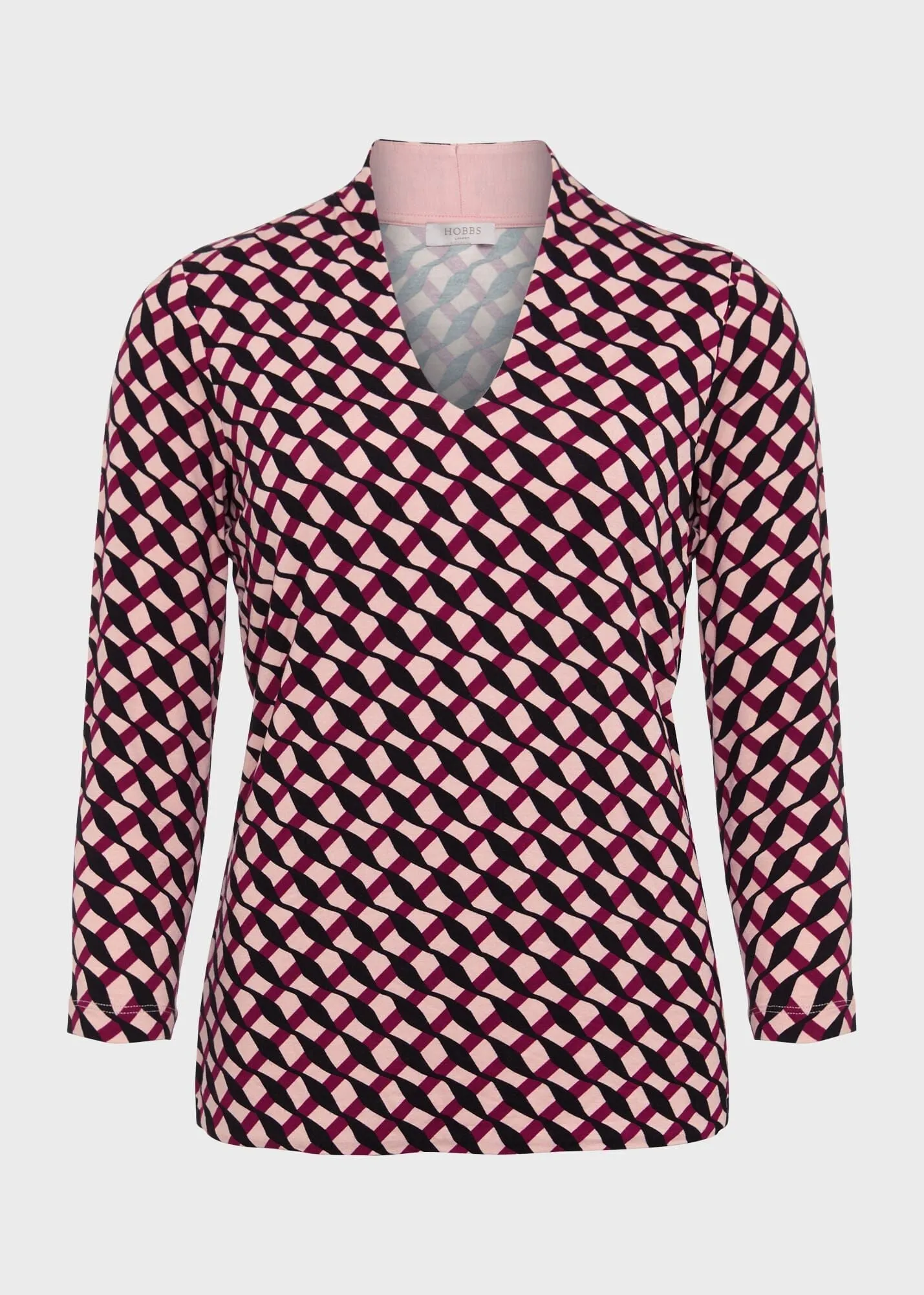 Aimee Printed Top 0124/2278/3669l00 Geo-Bramble