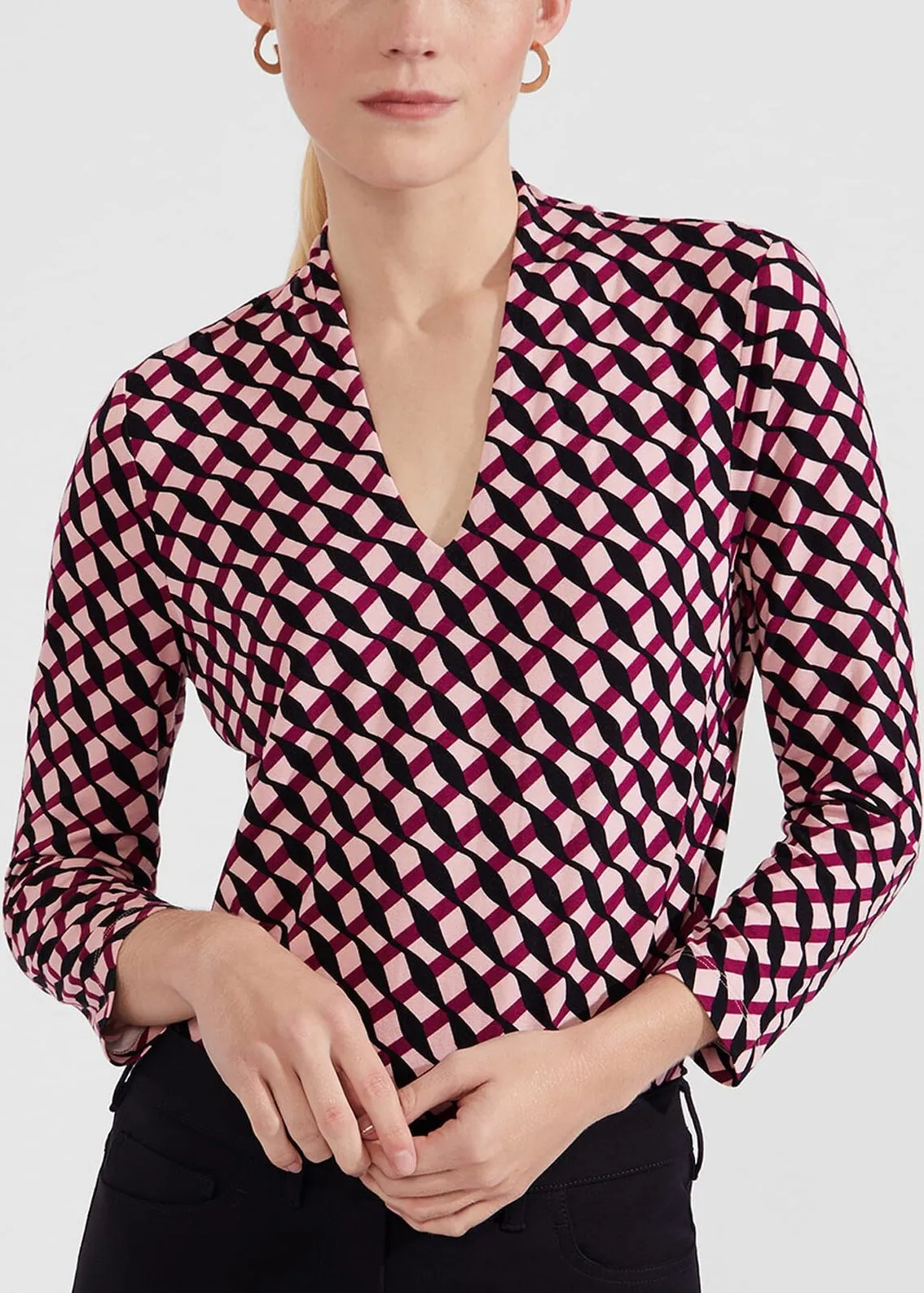 Aimee Printed Top 0124/2278/3669l00 Geo-Bramble