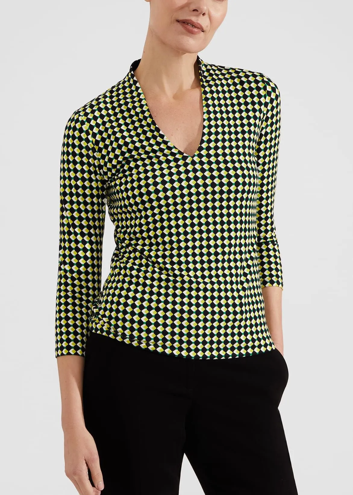 Aimee Printed Top 0124/2278/3669l00 Green-Multi