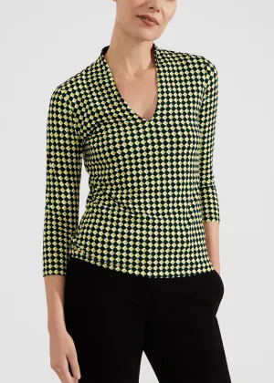 Aimee Printed Top 0124/2278/3669l00 Green-Multi