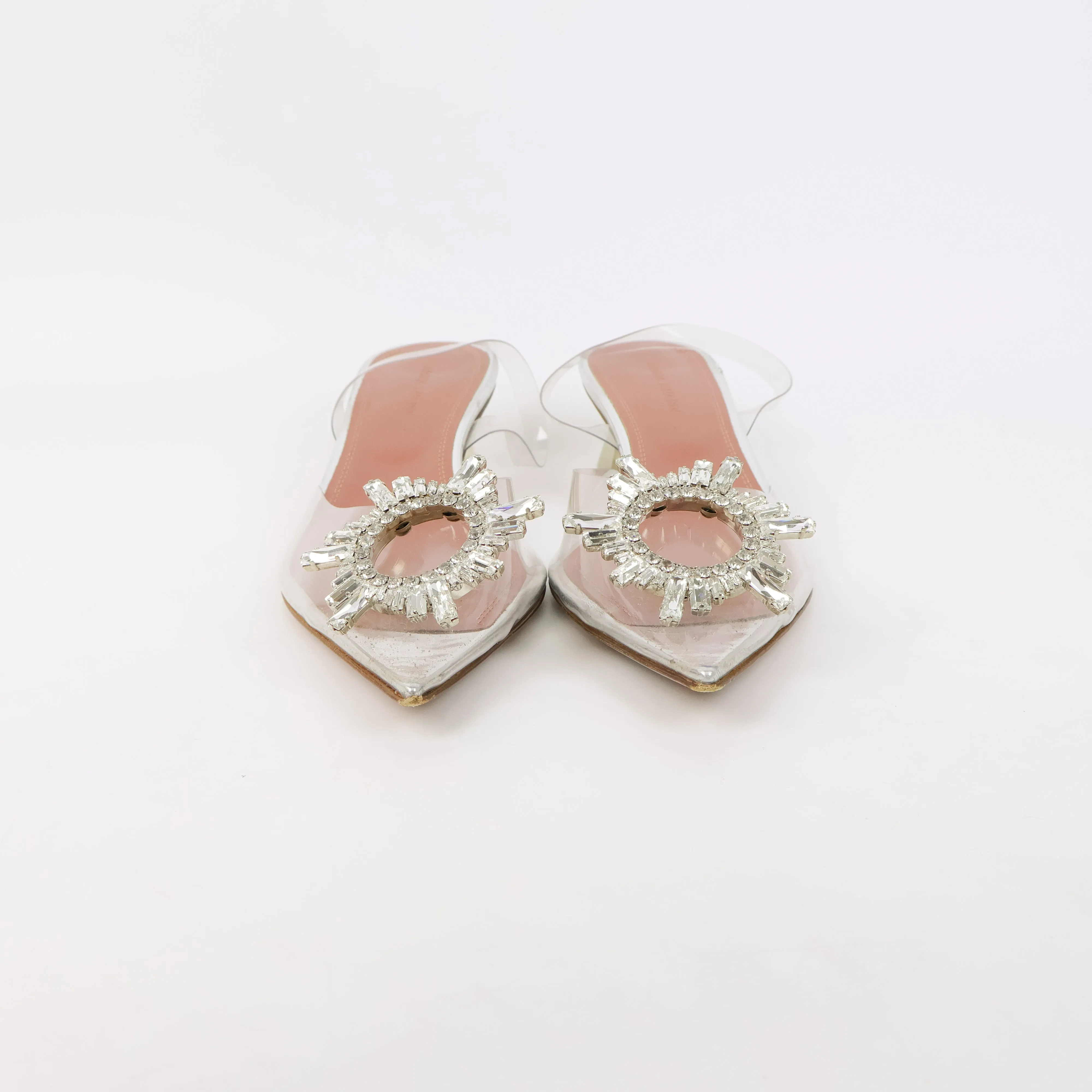 Amina Muaddi Sling Back Crystal Clear 37.5
