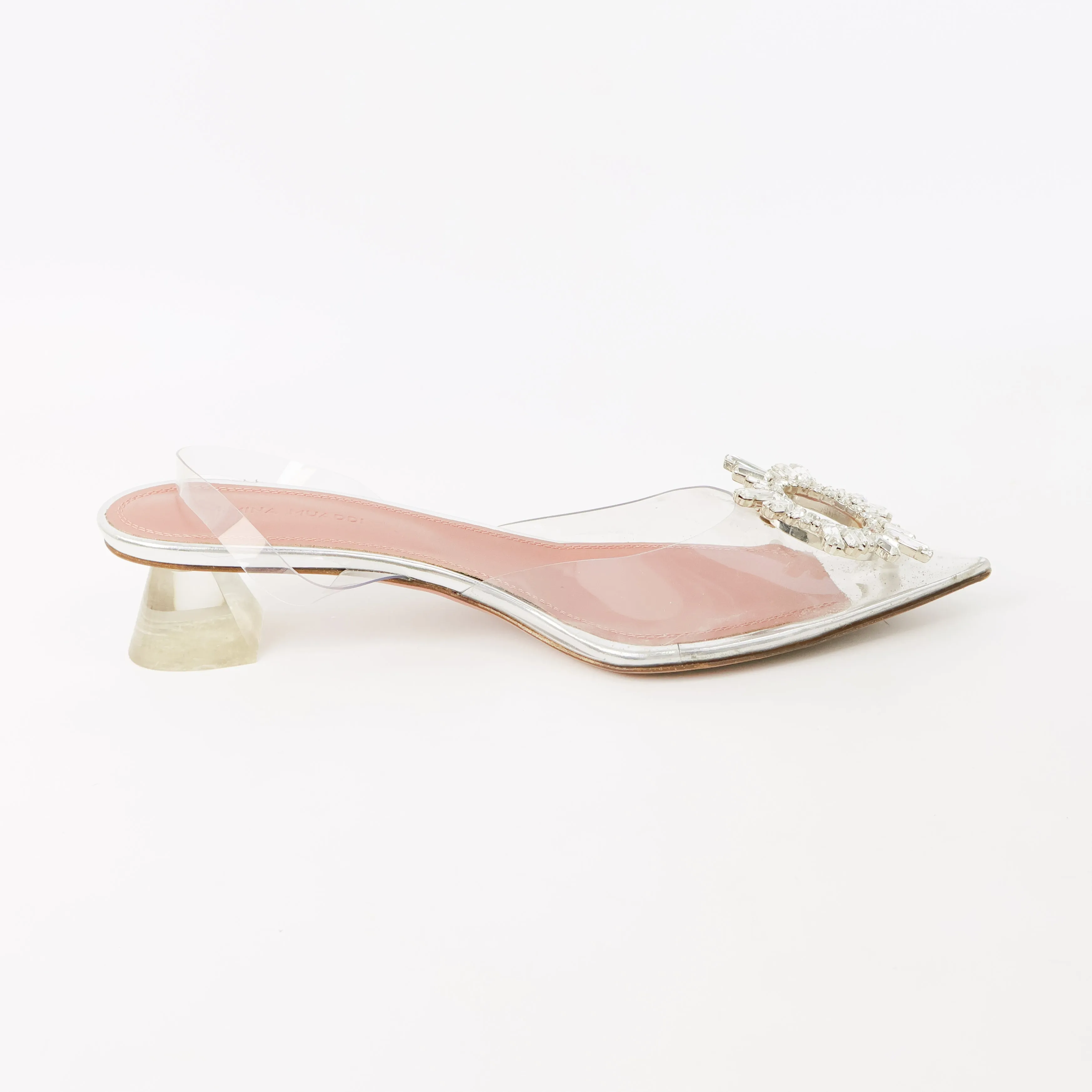 Amina Muaddi Sling Back Crystal Clear 37.5