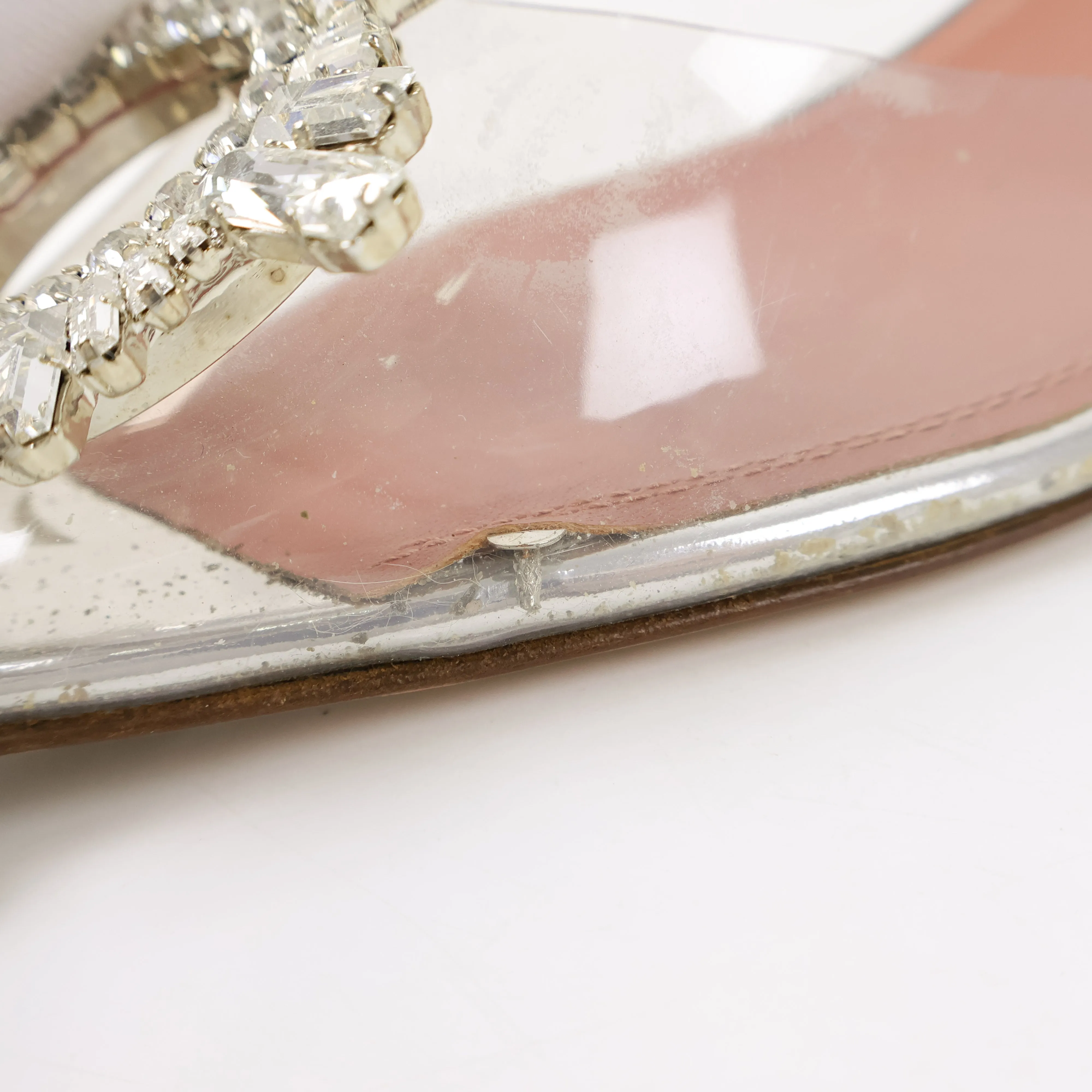 Amina Muaddi Sling Back Crystal Clear 37.5