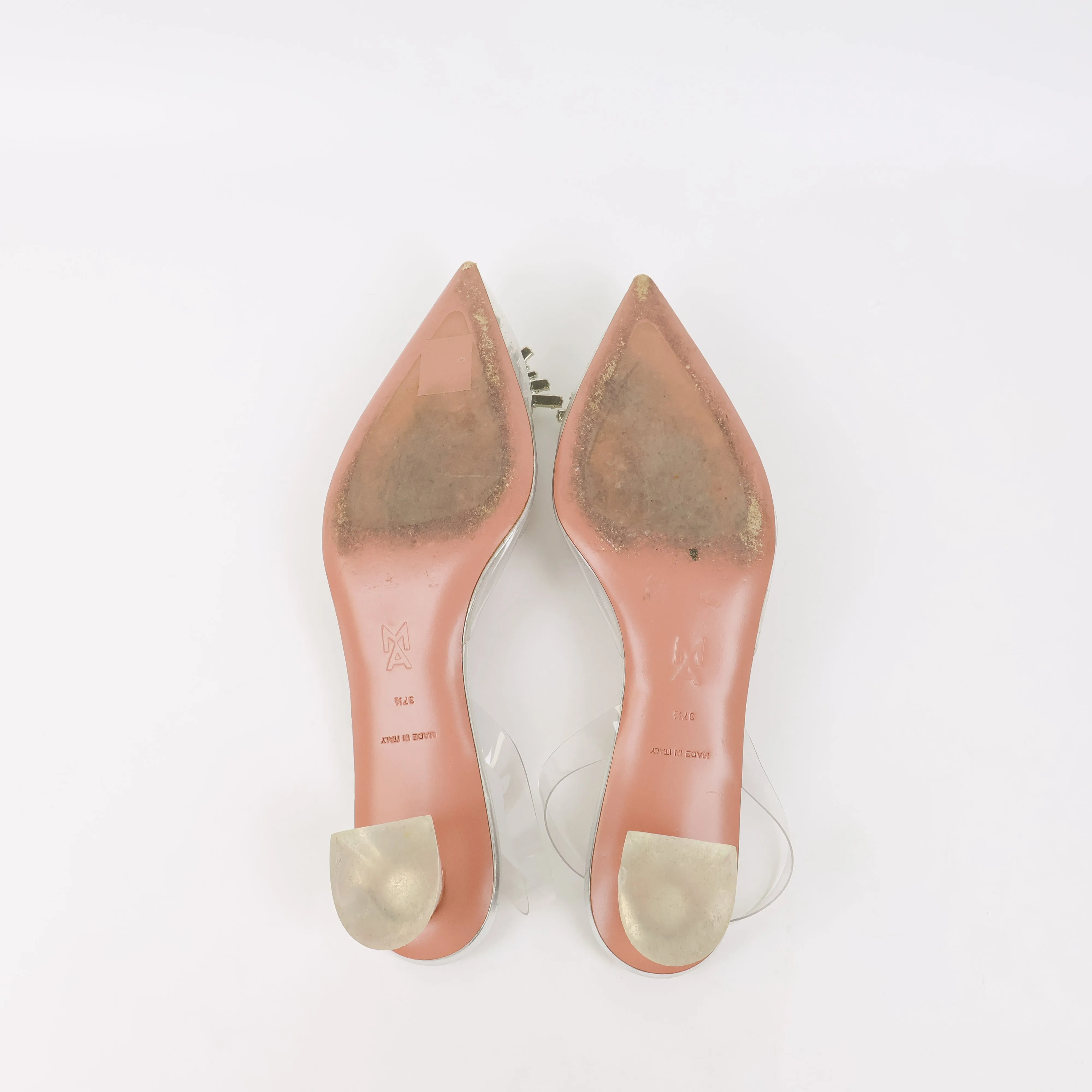 Amina Muaddi Sling Back Crystal Clear 37.5