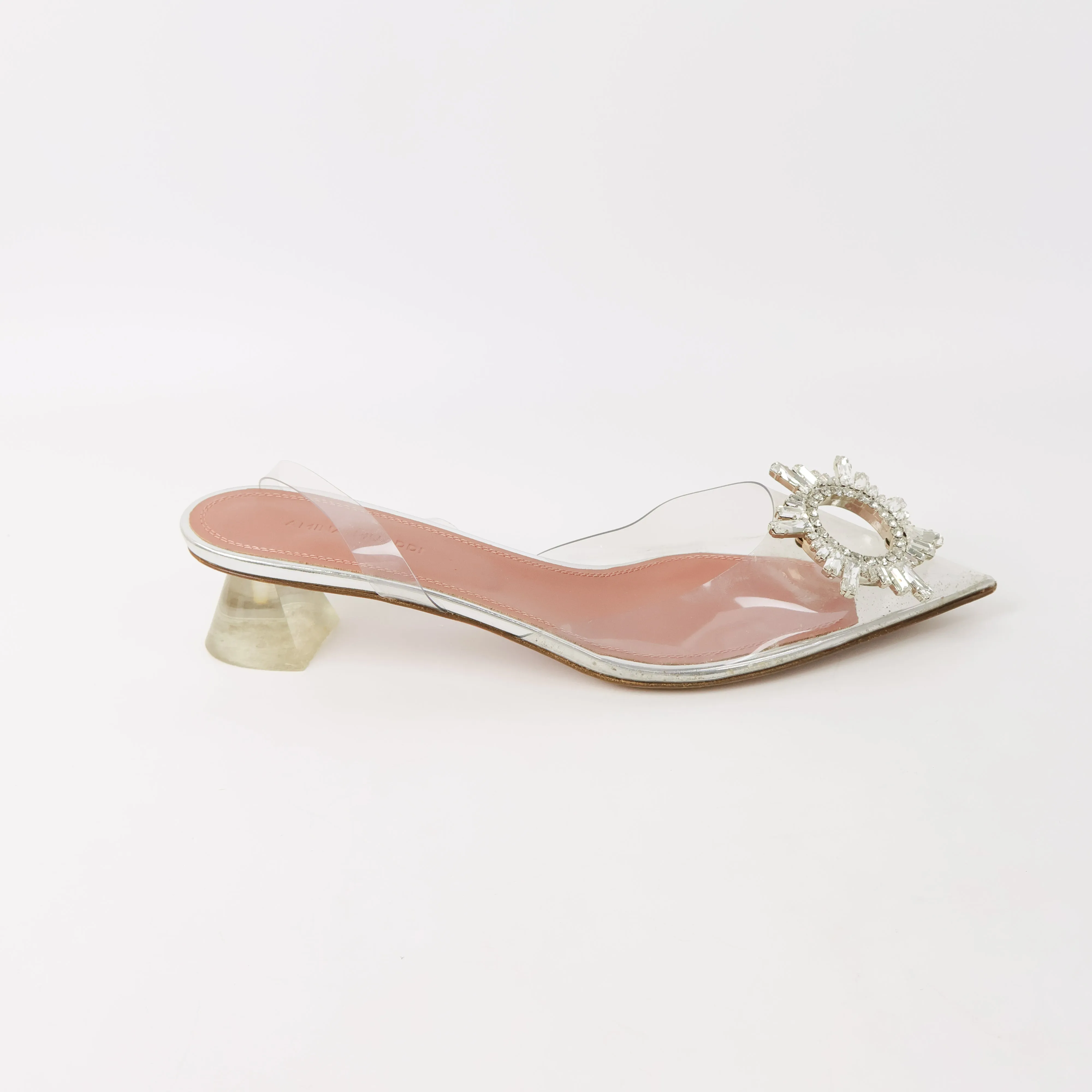 Amina Muaddi Sling Back Crystal Clear 37.5