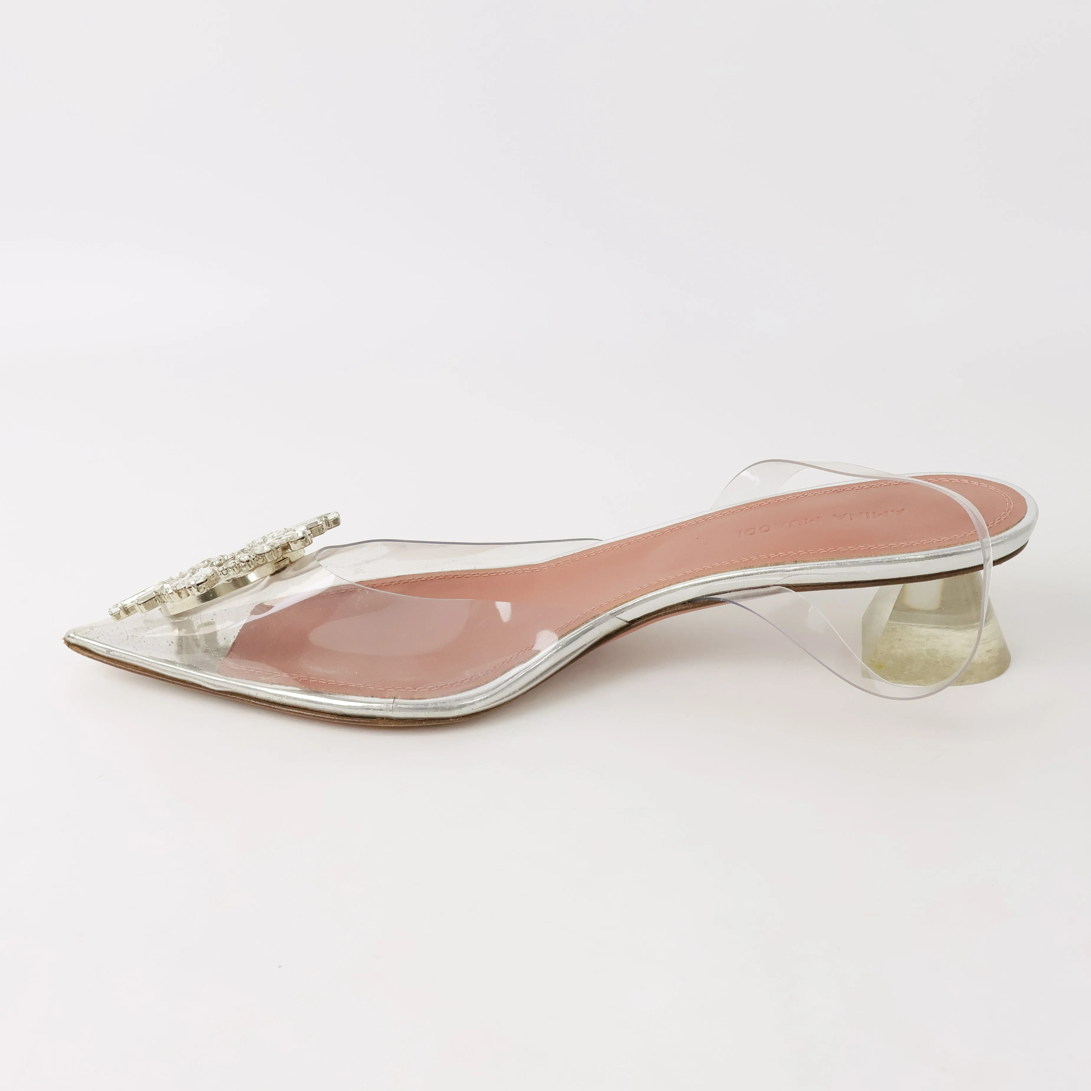 Amina Muaddi Sling Back Crystal Clear 37.5