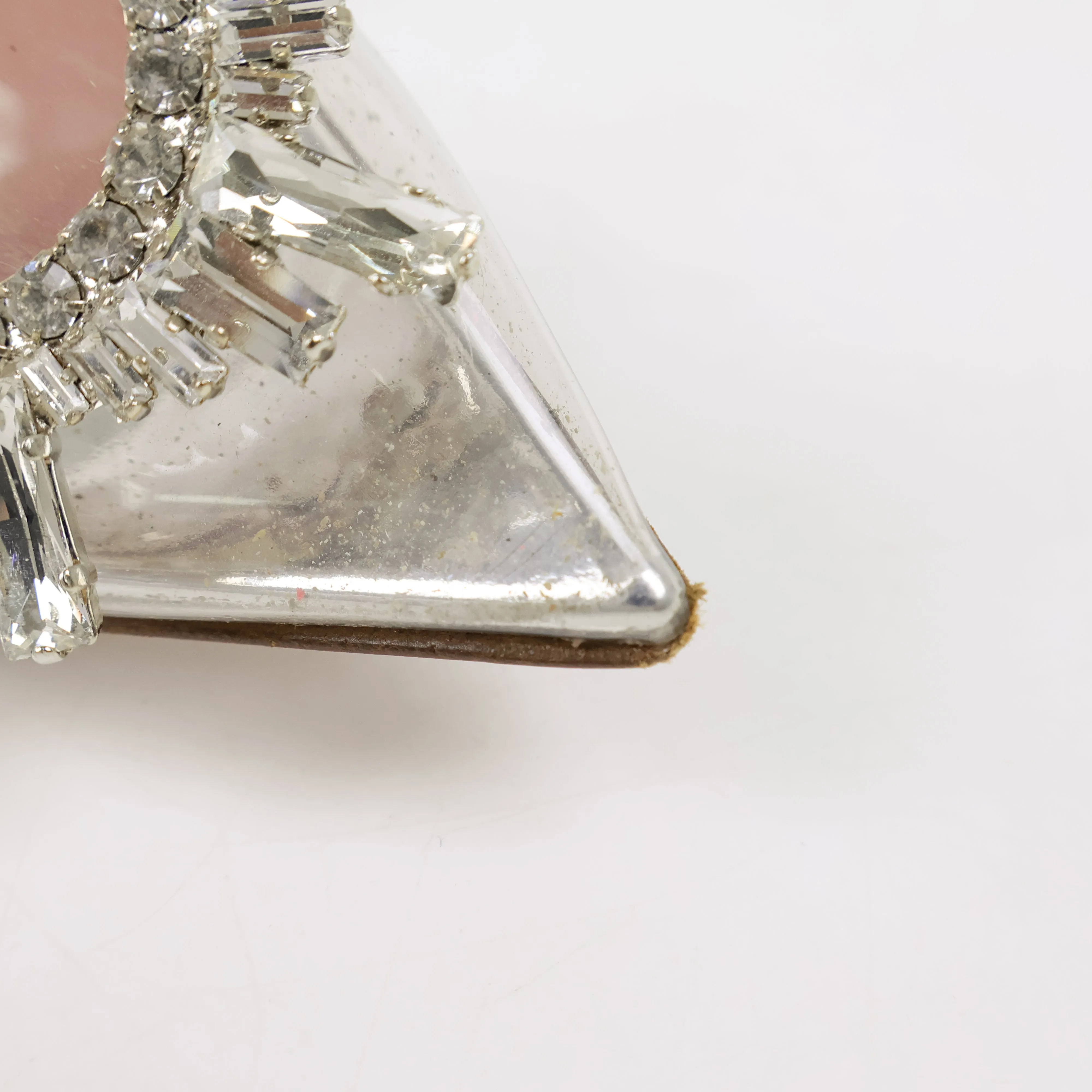 Amina Muaddi Sling Back Crystal Clear 37.5