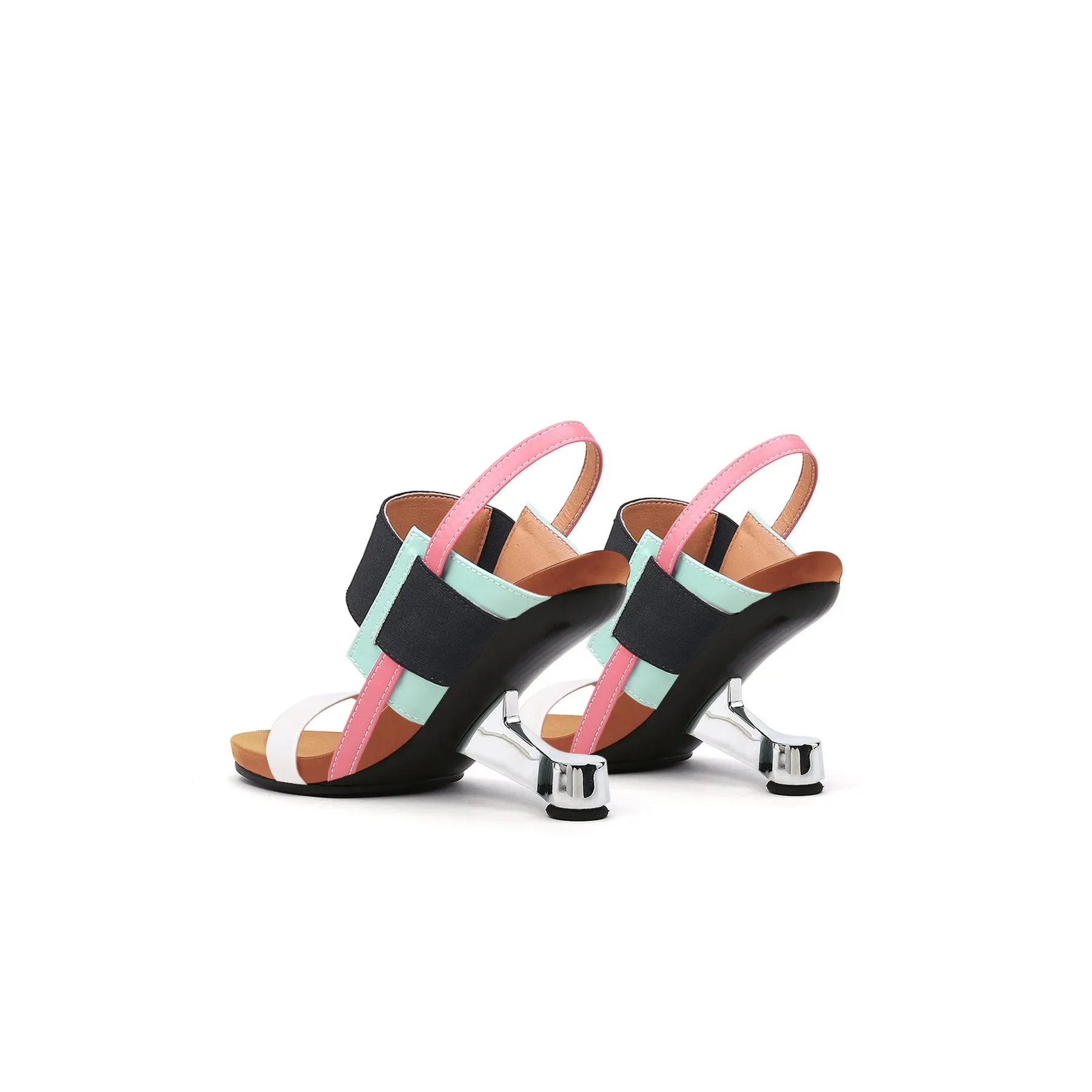 Artistic Glow Ankle Strap Pivot Heel Sandals