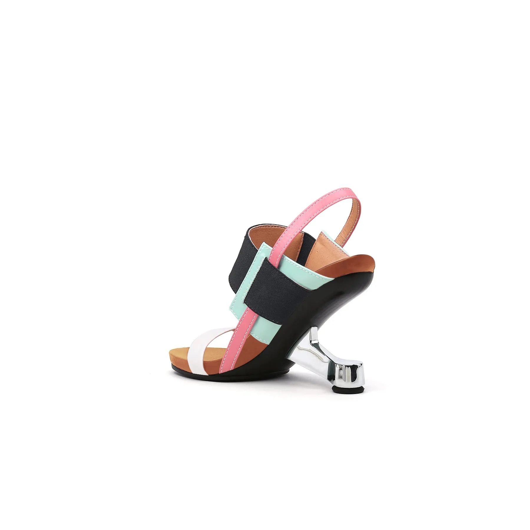 Artistic Glow Ankle Strap Pivot Heel Sandals