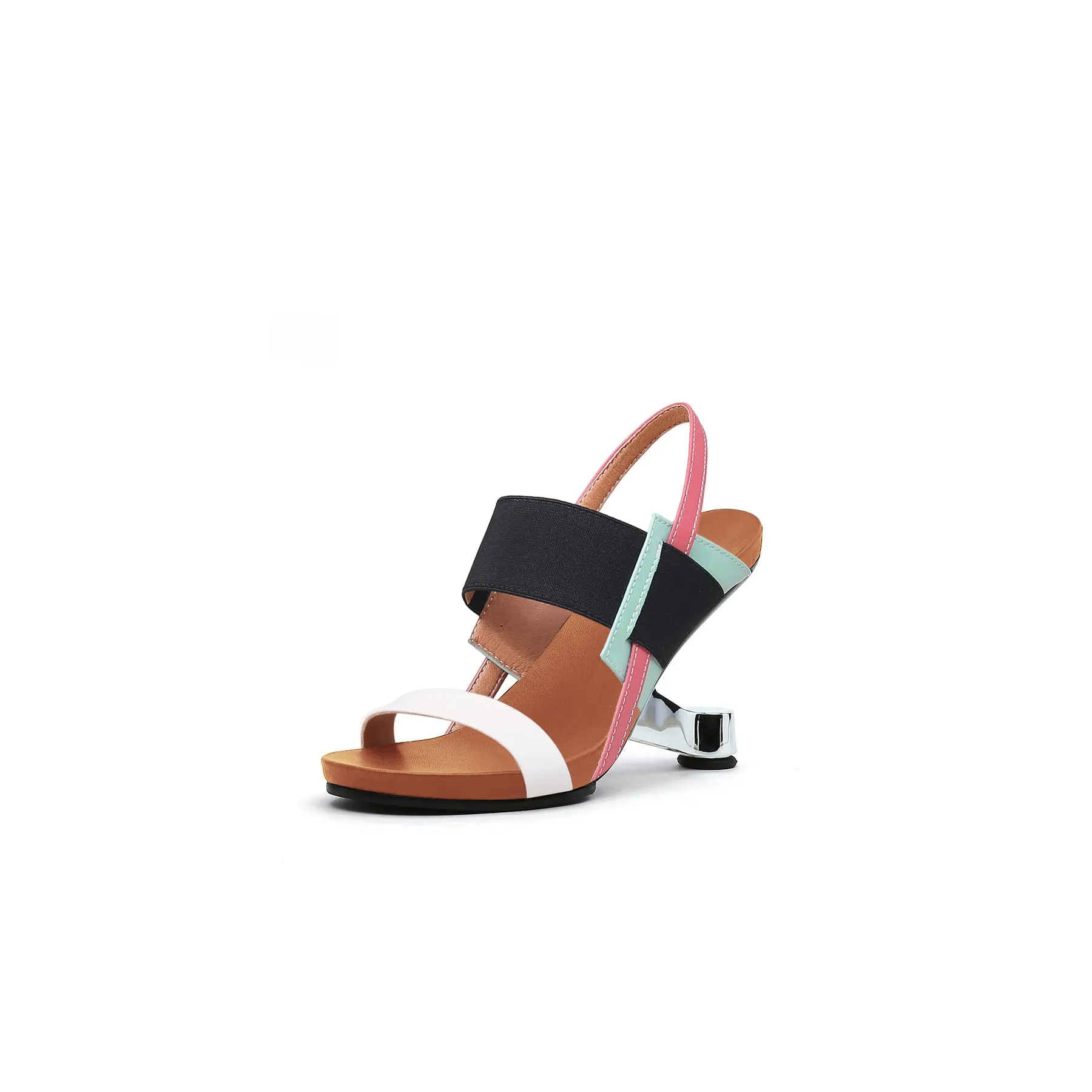 Artistic Glow Ankle Strap Pivot Heel Sandals