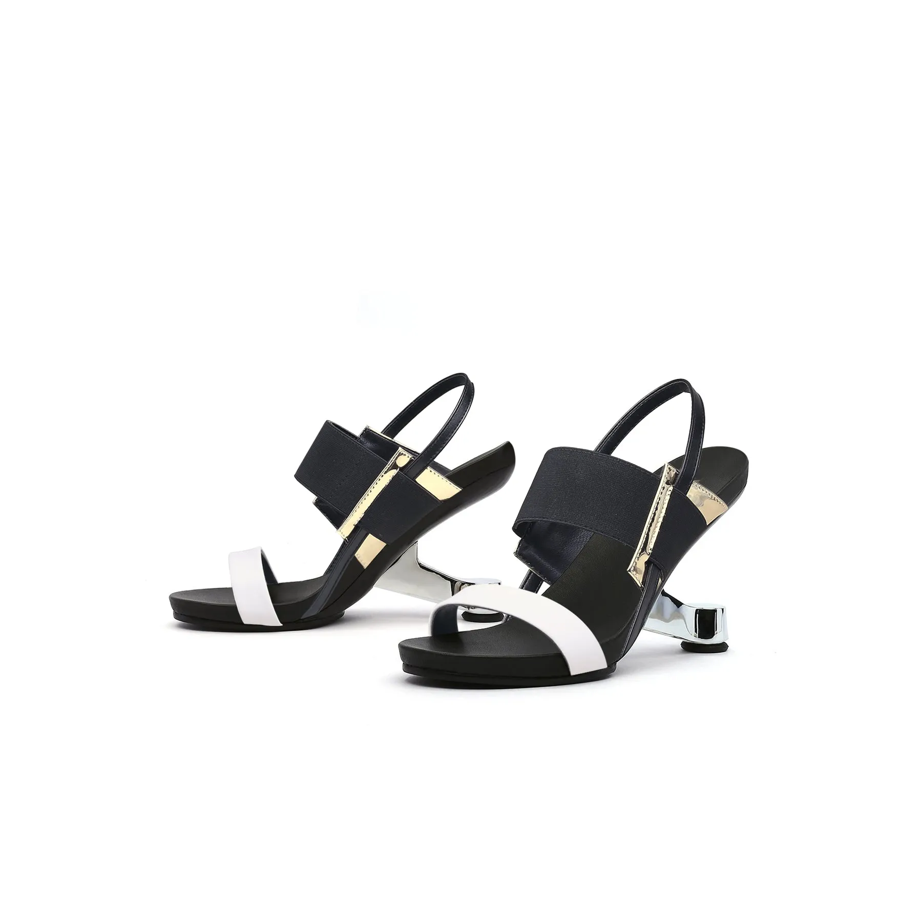 Artistic Glow Ankle Strap Pivot Heel Sandals