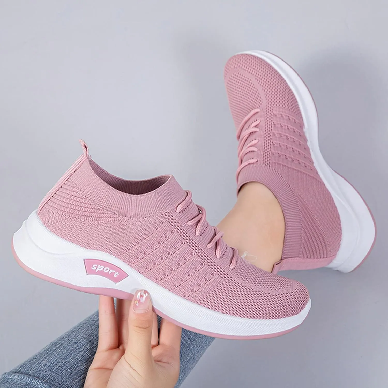 Athletic Shoes Women Fashion Casual Work Gym Lightweight Sneaker Arch Support Memory Foam Sneakers with Wide Toe Box