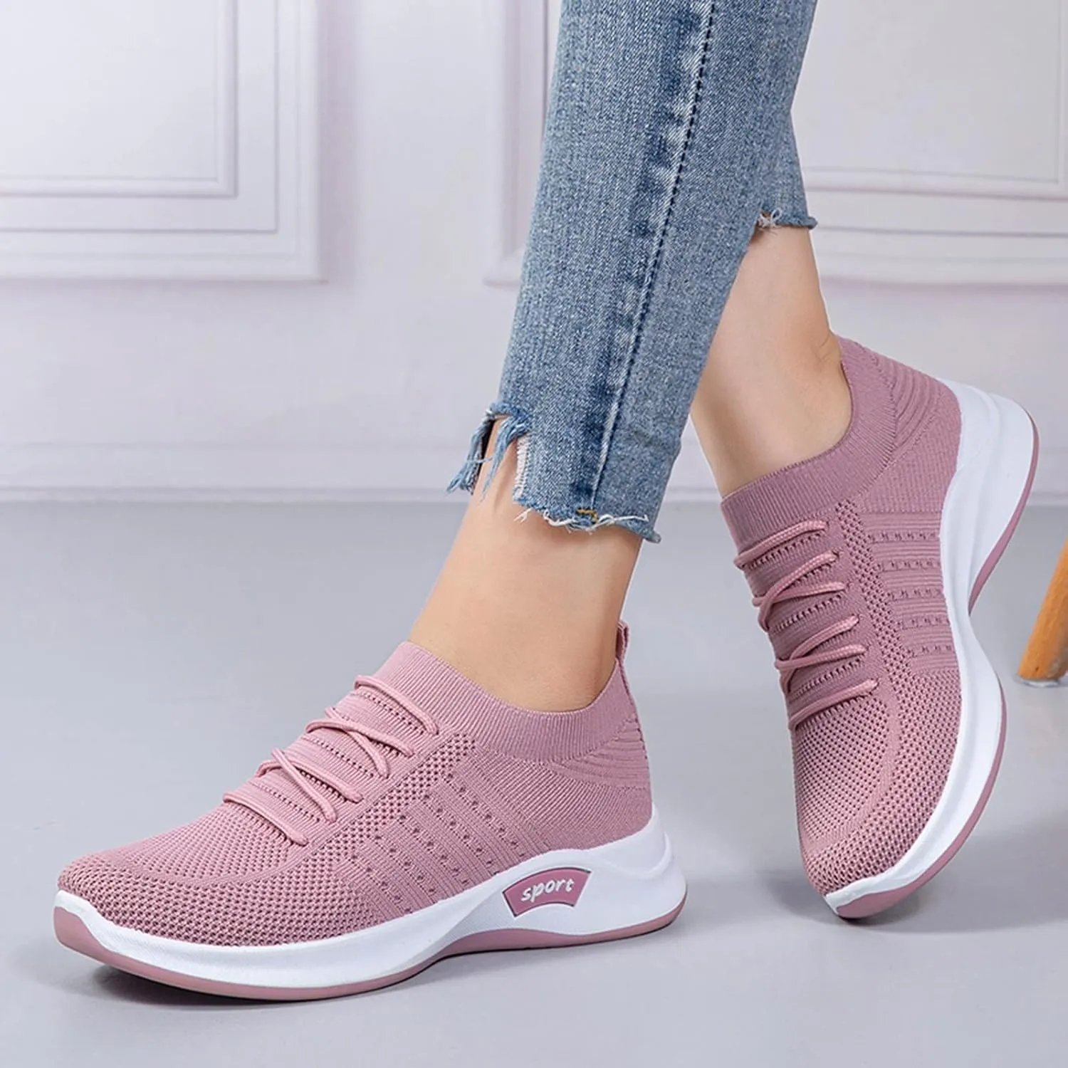 Athletic Shoes Women Fashion Casual Work Gym Lightweight Sneaker Arch Support Memory Foam Sneakers with Wide Toe Box