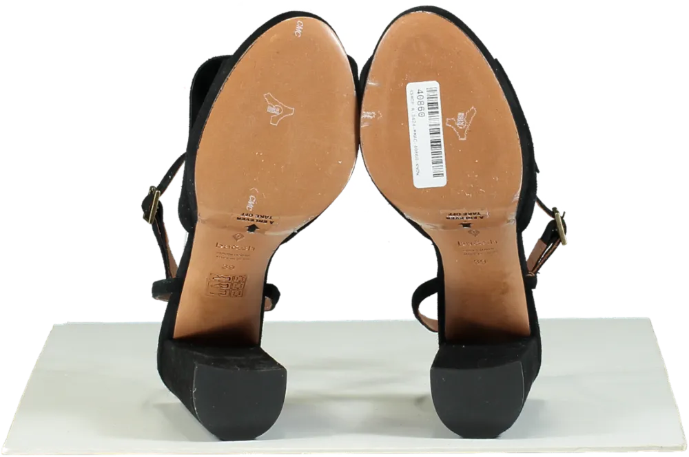 ba&sh Black Strappy Sandal Heels Size UK 6 EU 39