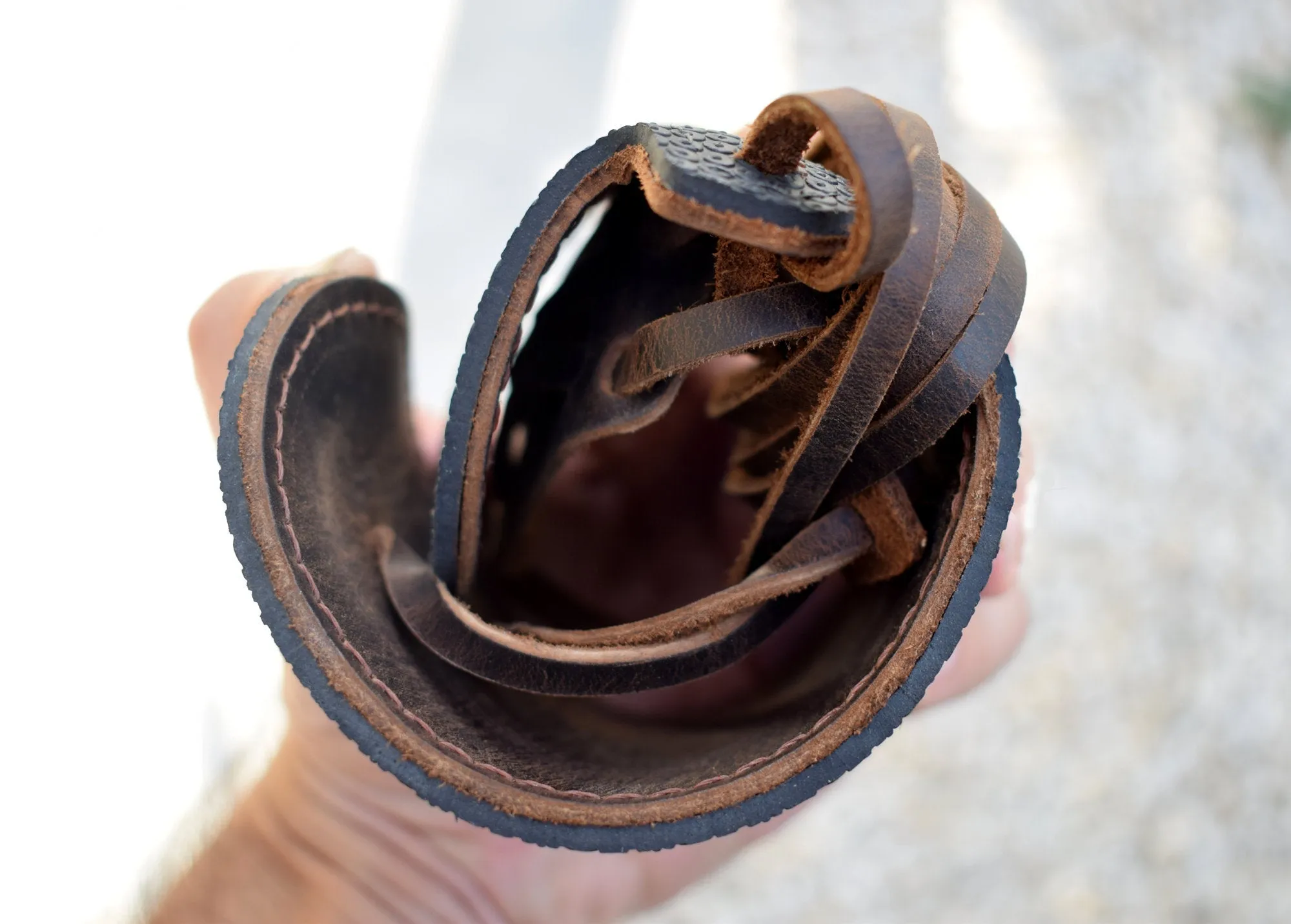 Barefoot men sandals, Leather Sandals, barefoot shoes, Beach Barefoot Sandals at khaki Leather.