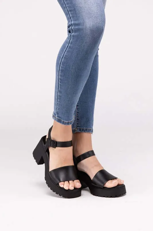 BOOMER-S Platform Ankle Strap Heel Sandals