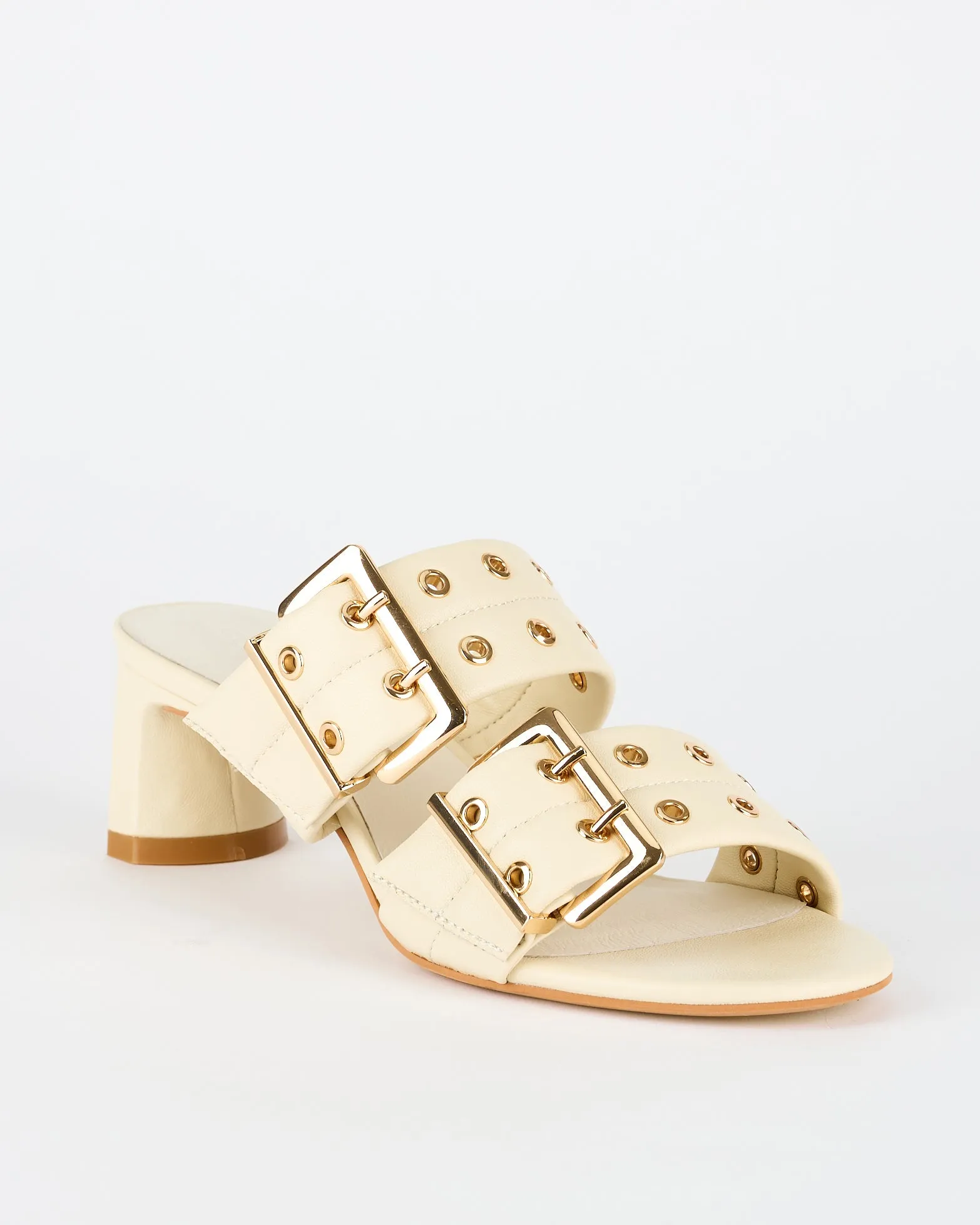 Bowery Heel Off White/Gold
