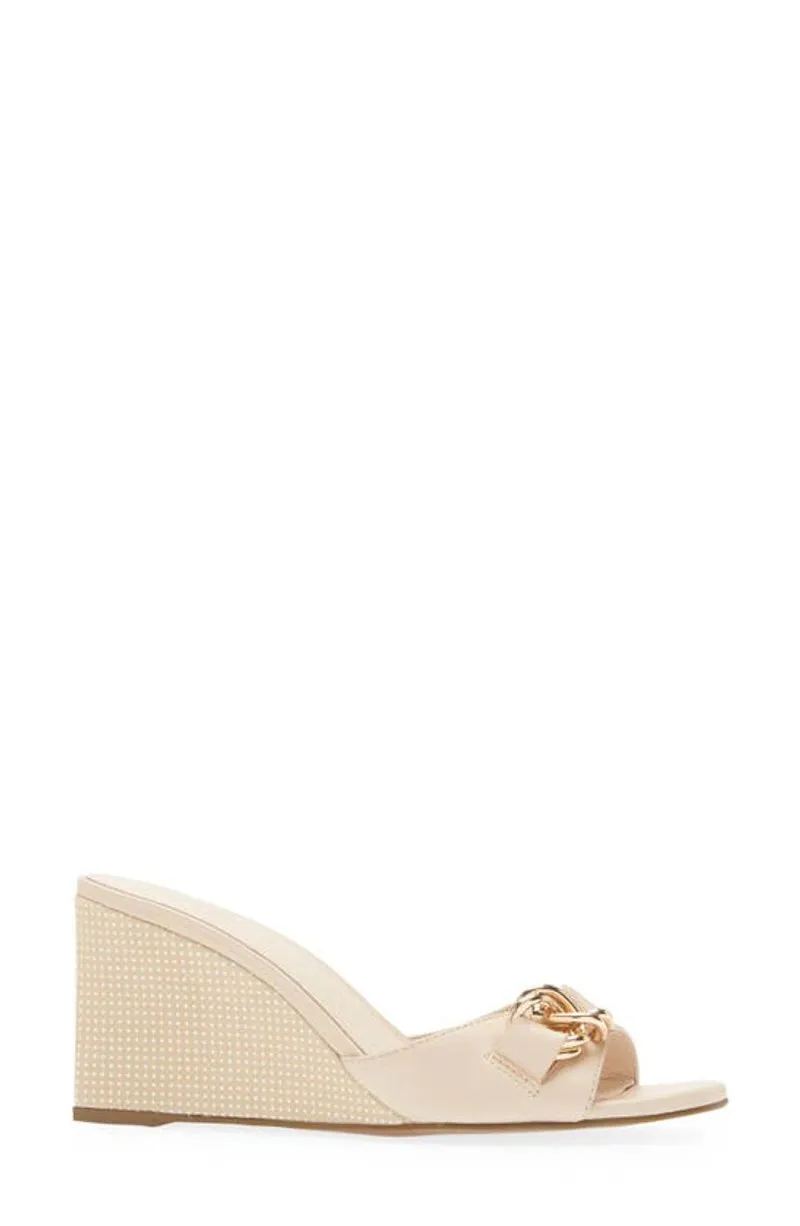Cecelia New York Donna Wedge Sandals Slip On Open Toe Wrapped Heel Open Toe Mule