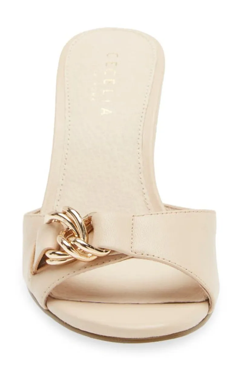 Cecelia New York Donna Wedge Sandals Slip On Open Toe Wrapped Heel Open Toe Mule