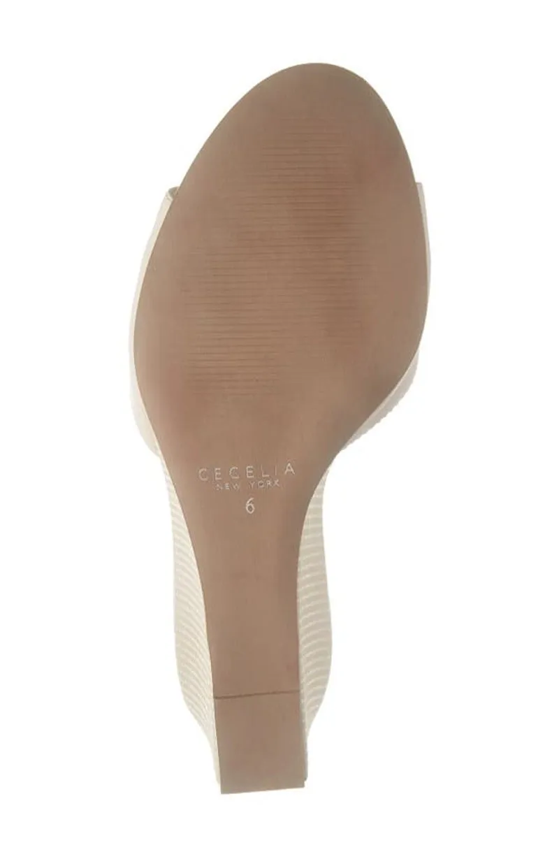 Cecelia New York Donna Wedge Sandals Slip On Open Toe Wrapped Heel Open Toe Mule