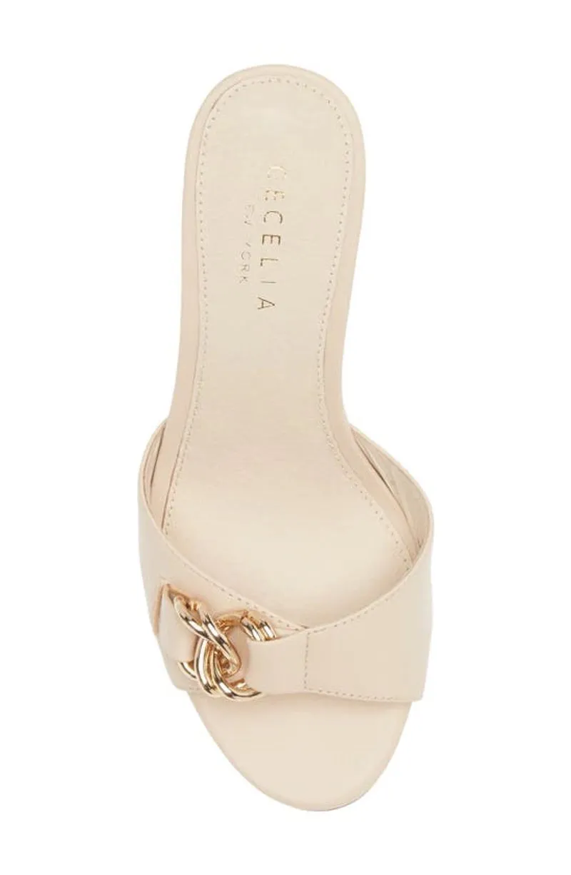 Cecelia New York Donna Wedge Sandals Slip On Open Toe Wrapped Heel Open Toe Mule