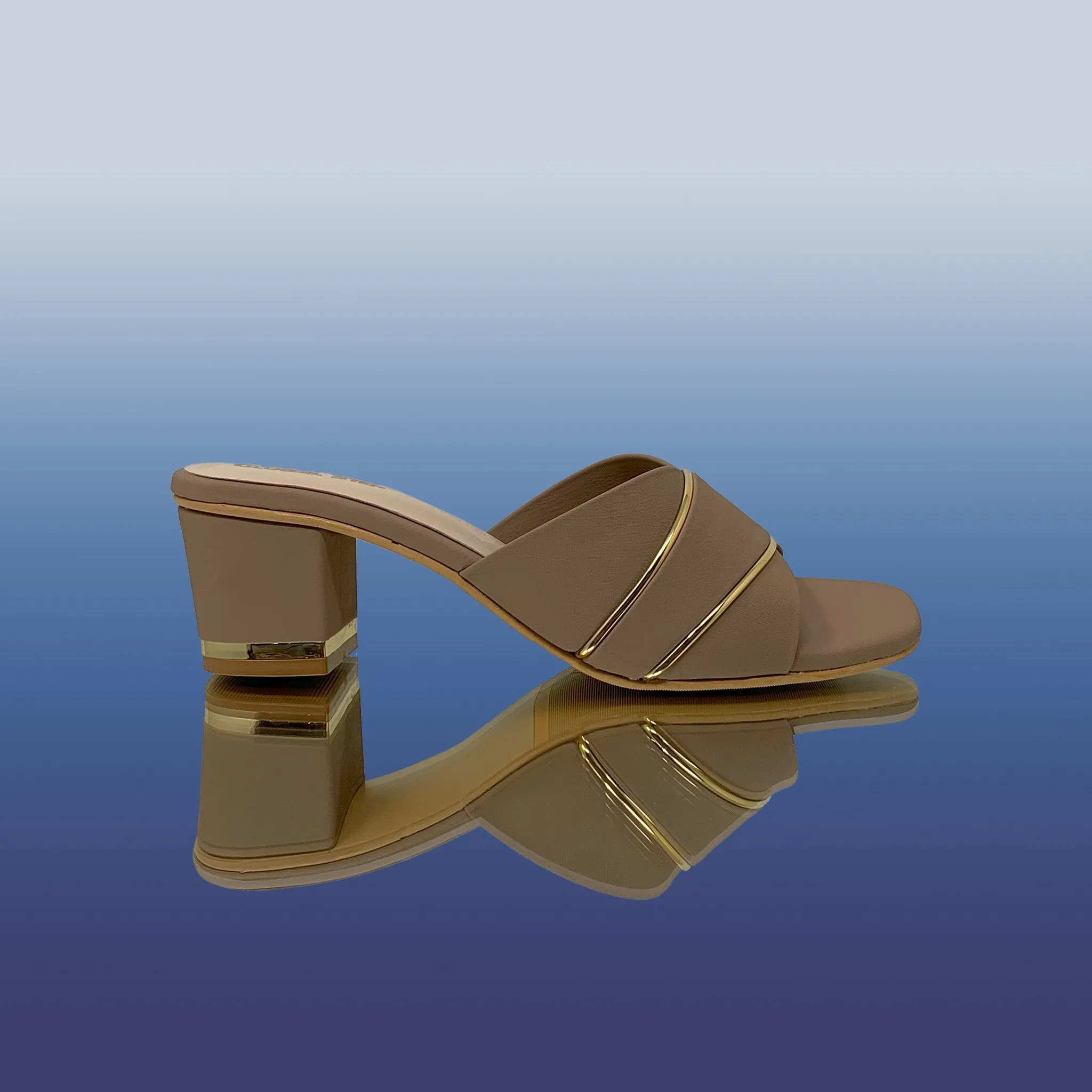 Chic and Sleek Beige Block Heel Sandals