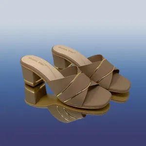 Chic and Sleek Beige Block Heel Sandals