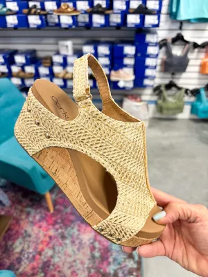 Corky's Carley Wedge Light Gold Raffia
