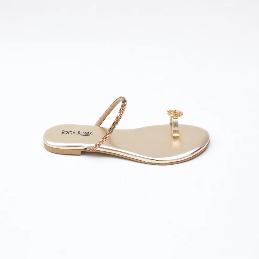 Crystal Bloom Flats Golden