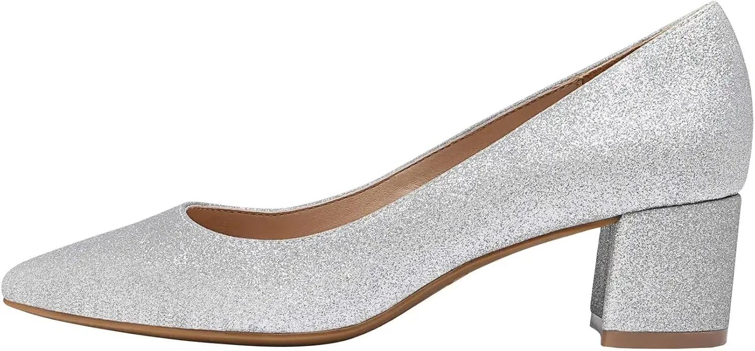 DREAM PAIRS Womens Chunky Low Block Heels Closed Toe Dress Pumps Shoes