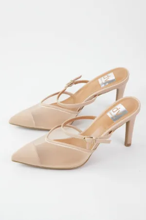 Elegant Mesh Pointed Toe Heel, Nude Mesh | DV by Dolce Vita