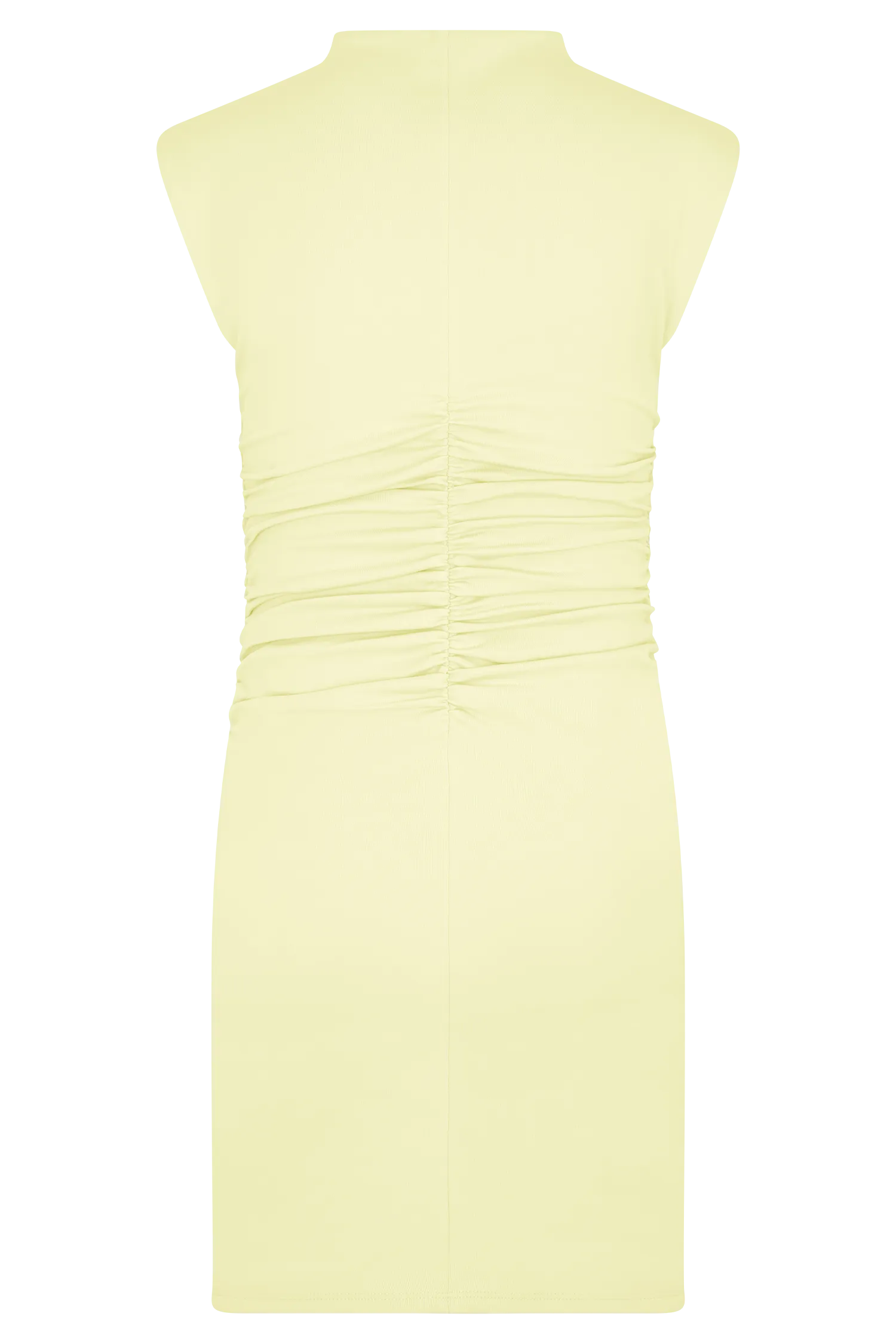 Elliot High Neck Sleeveless Mini Dress - Pale Lemon
