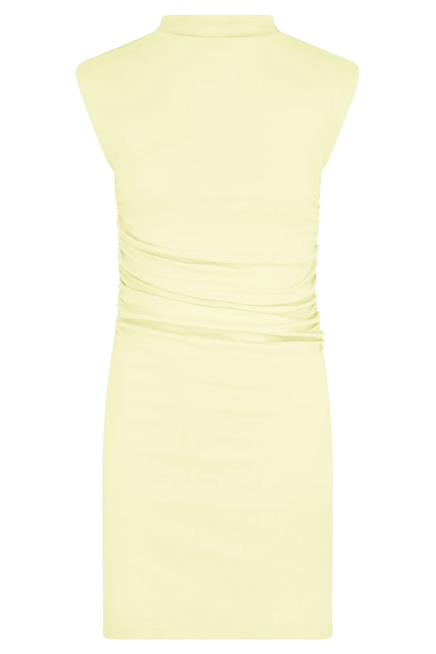 Elliot High Neck Sleeveless Mini Dress - Pale Lemon