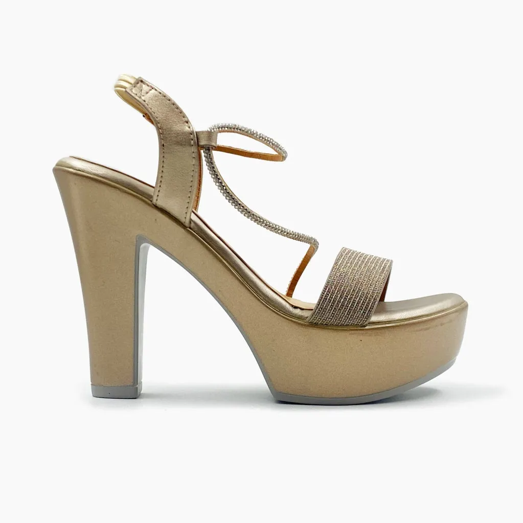 Embellished Strap High Heel Sandals