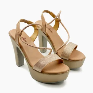 Embellished Strap High Heel Sandals