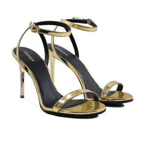 Emilia - Women's Golden High Shine Strapped Heels