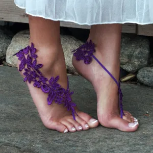 Grape Purple Barefoot Sandals - The Lynsay