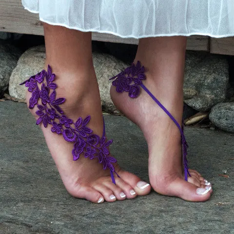 Grape Purple Barefoot Sandals - The Lynsay