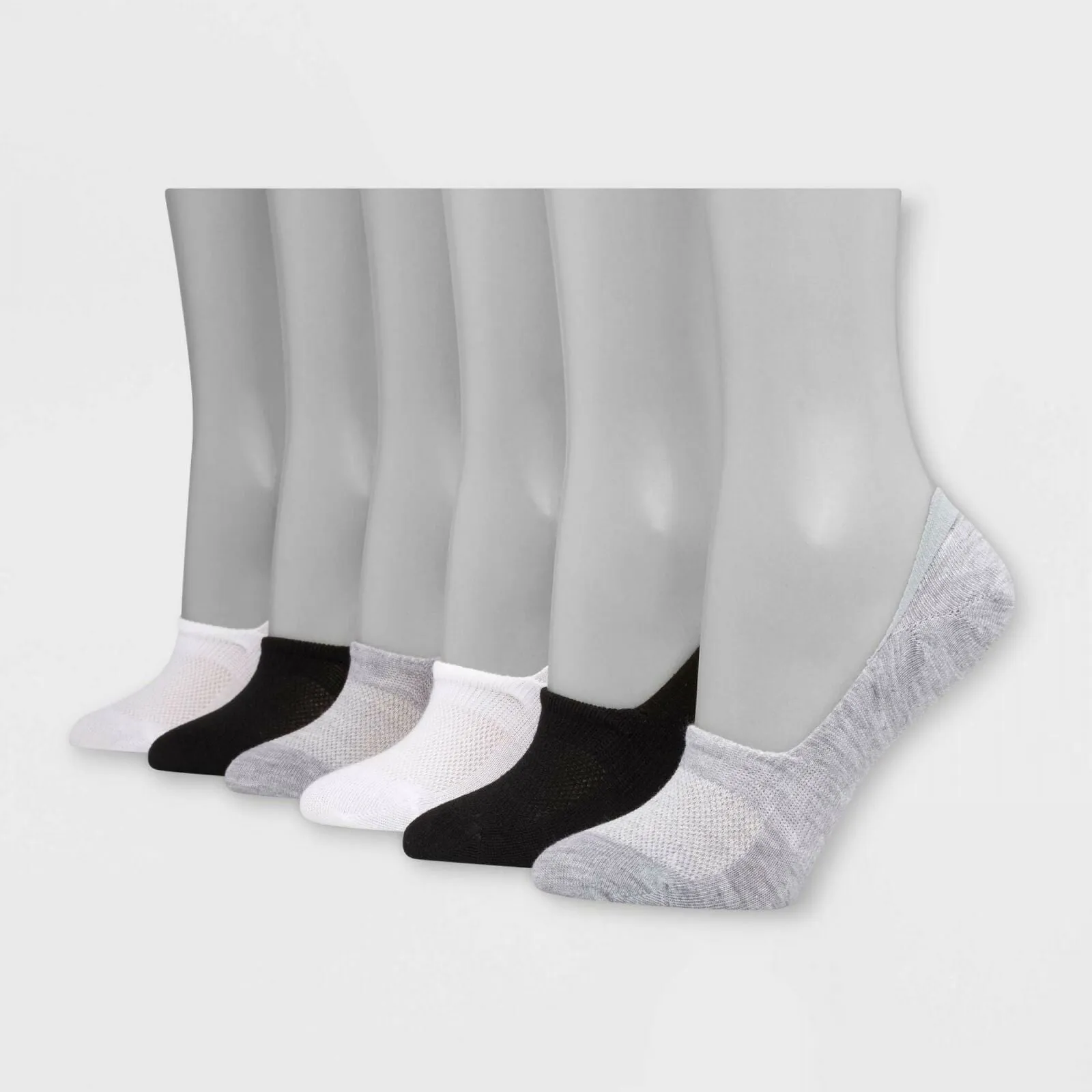 Hanes 6 Pack Women's Invisible Comfort Mid Sport Liner Socks