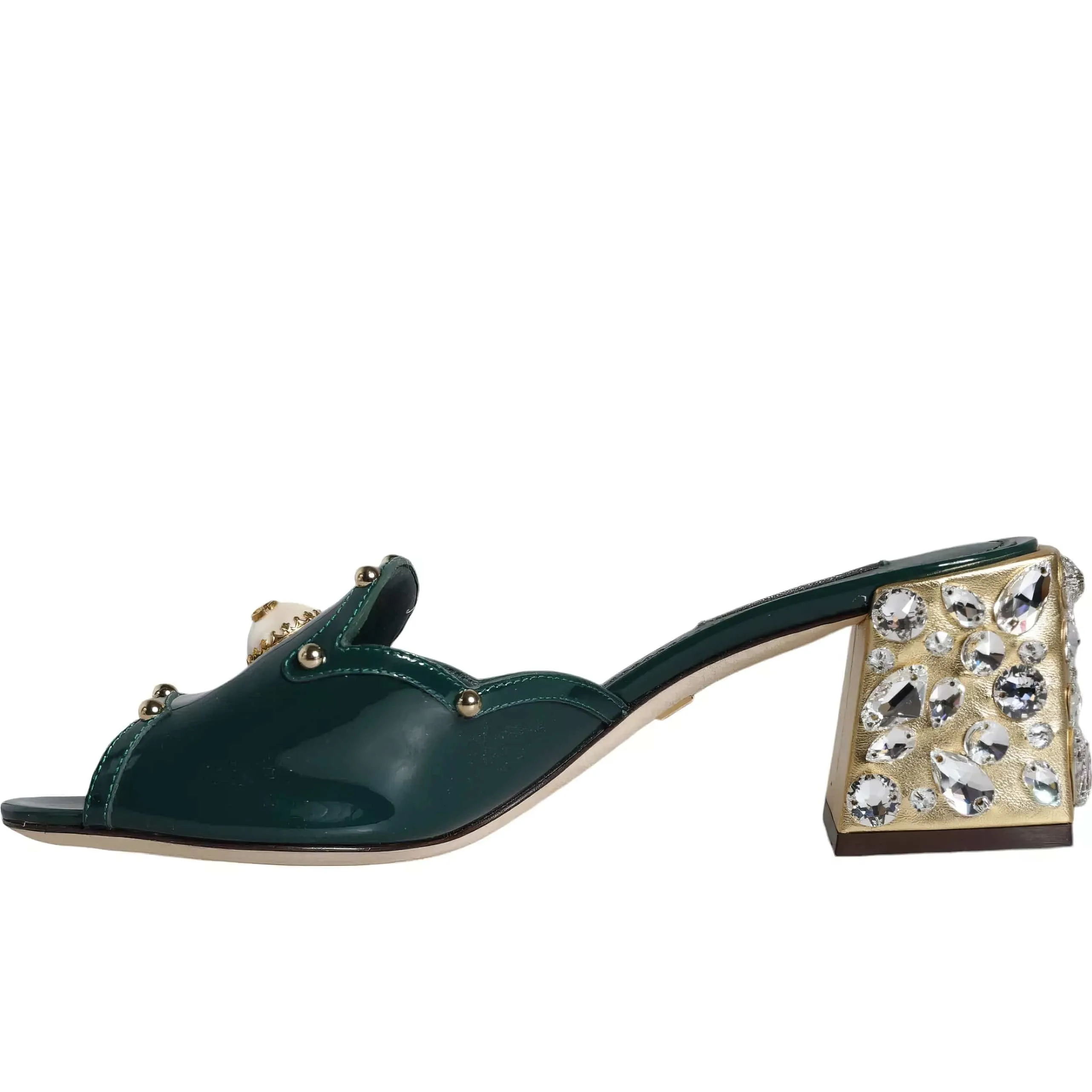 Heeled Mules With Crystal And Pearl Embellishments