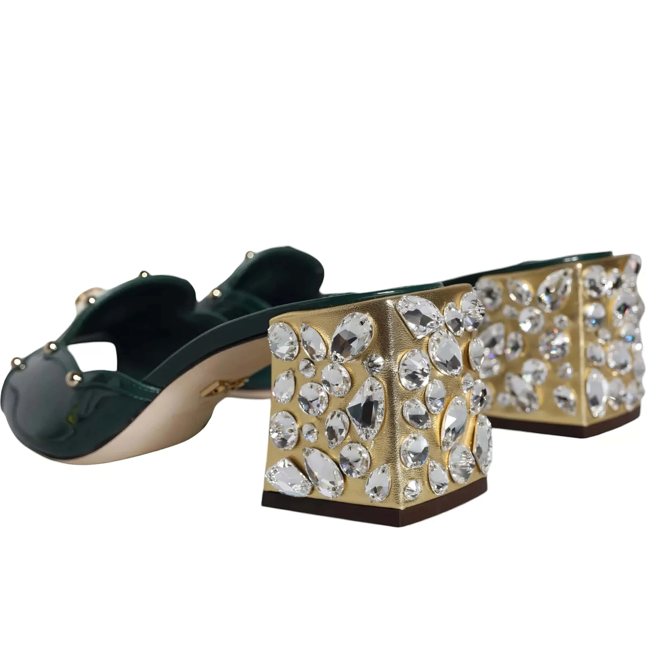 Heeled Mules With Crystal And Pearl Embellishments