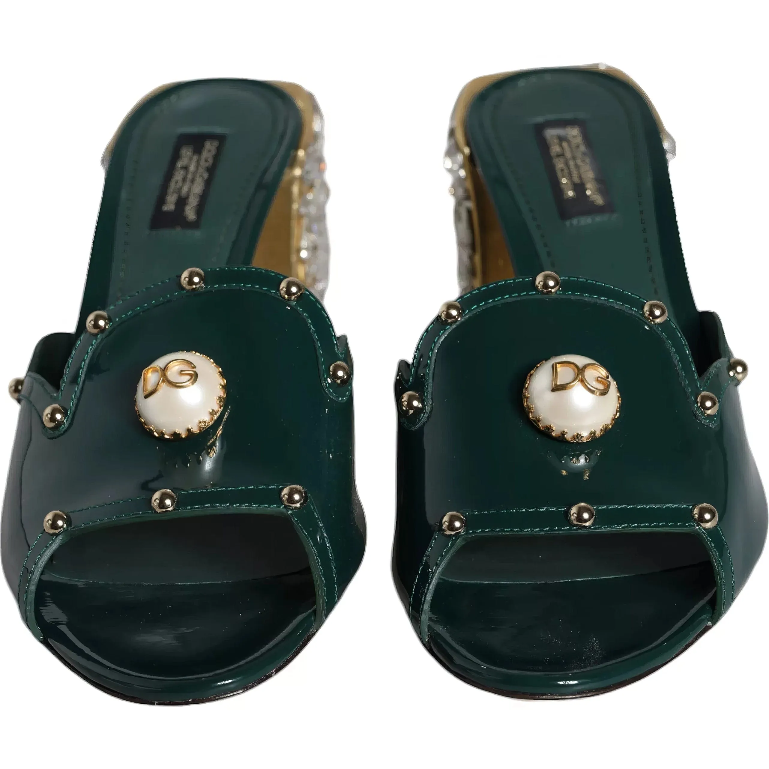 Heeled Mules With Crystal And Pearl Embellishments