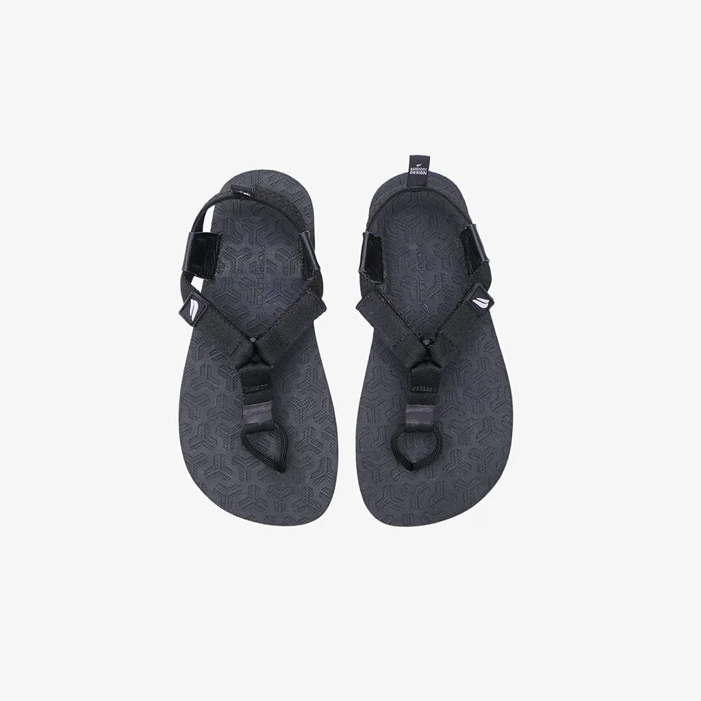Jelajah Road Barefoot Flip Flops - Black