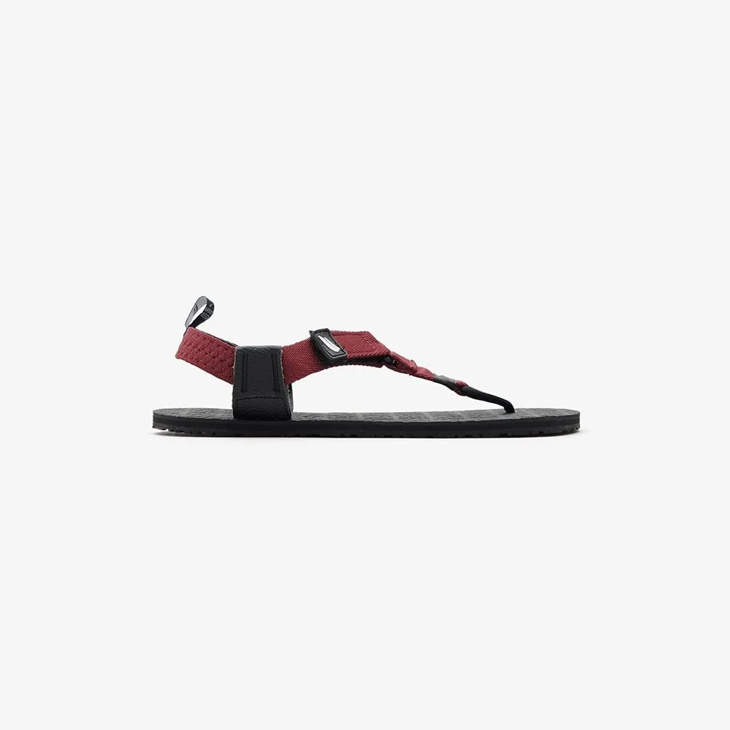Jelajah Road Barefoot Flip Flops - Maroon Blaze On Black