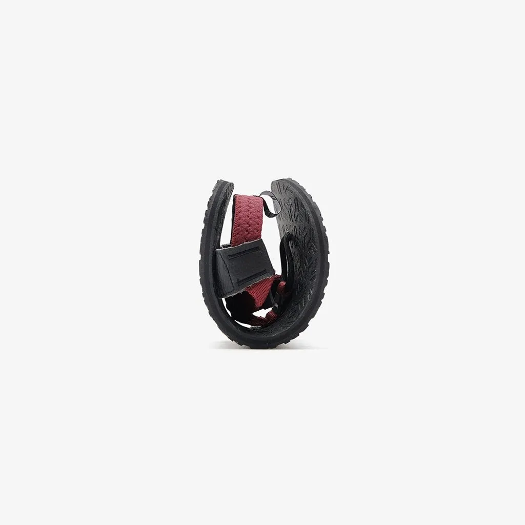 Jelajah Road Barefoot Flip Flops - Maroon Blaze On Black