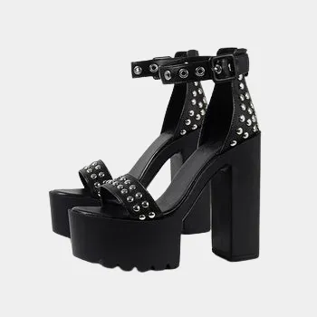 Joskaa 2024 New Rivet Goth Chunky Sandals