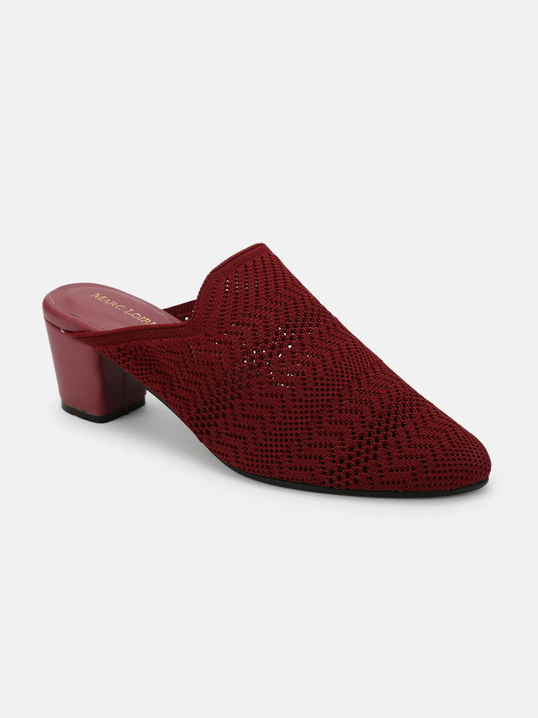 Knitted Round Toe Block Heels