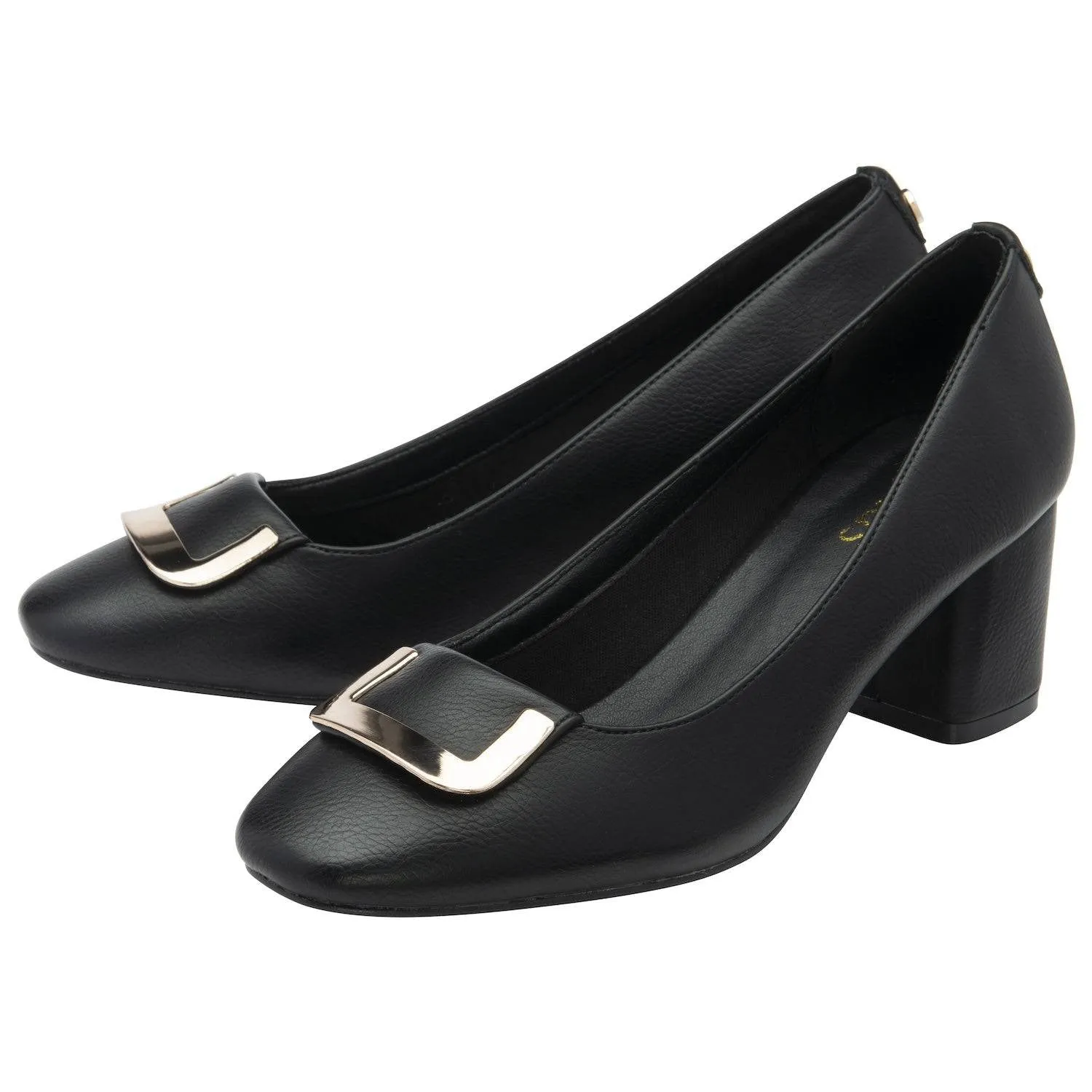 Lotus Aubrey Ladies Black Matt Slip On Heels